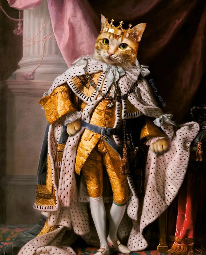 A classical painting of a cat by Galina Bugaevskaya