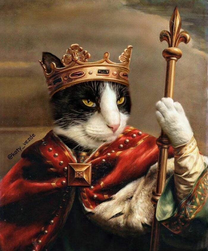 A classical painting of a cat by Galina Bugaevskaya