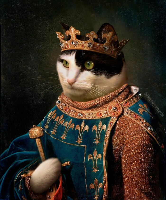 A classical painting of a cat by Galina Bugaevskaya