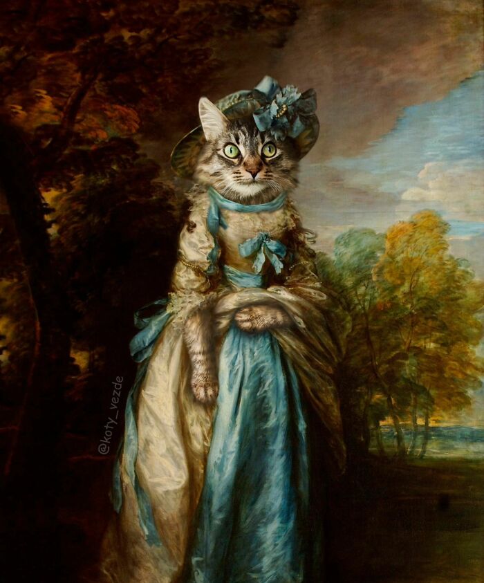A classical painting of a cat by Galina Bugaevskaya