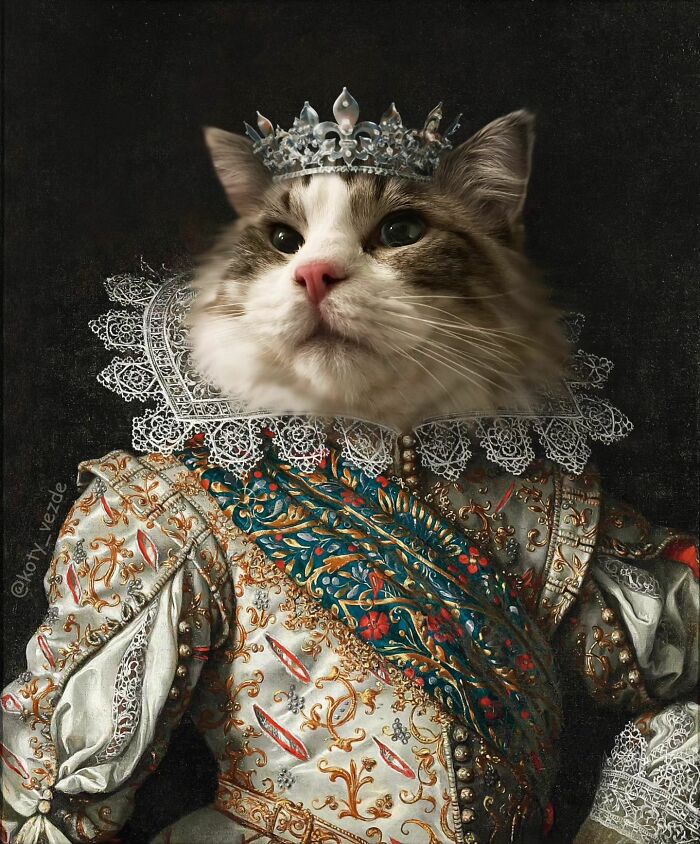 A classical painting of a cat by Galina Bugaevskaya