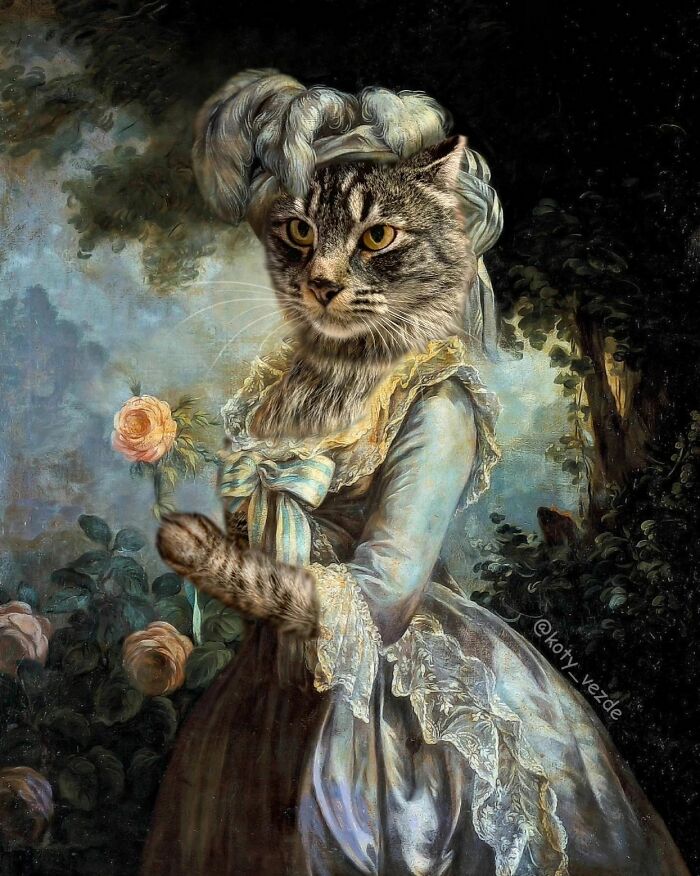 A classical painting of a cat by Galina Bugaevskaya