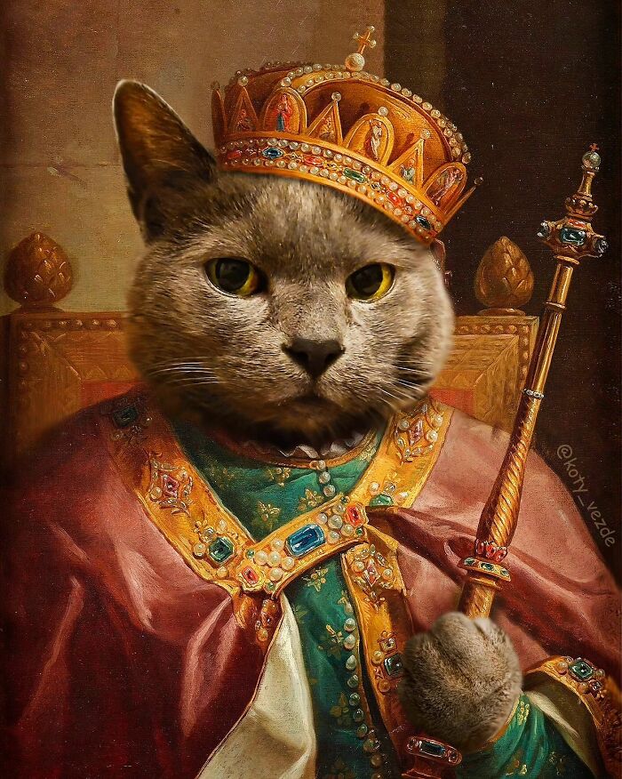 A classical painting of a cat by Galina Bugaevskaya