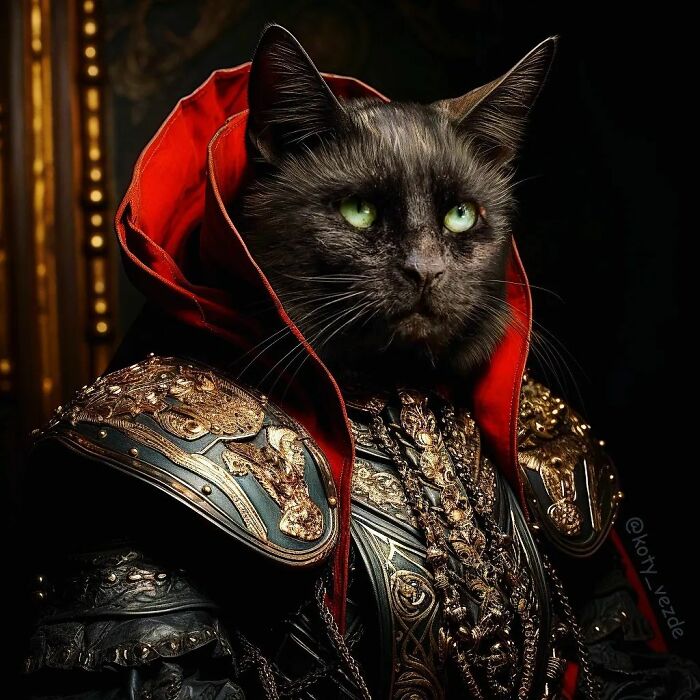 A classical painting of a cat by Galina Bugaevskaya