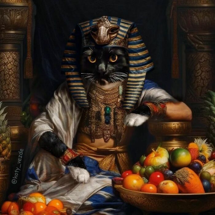 A classical painting of a cat by Galina Bugaevskaya