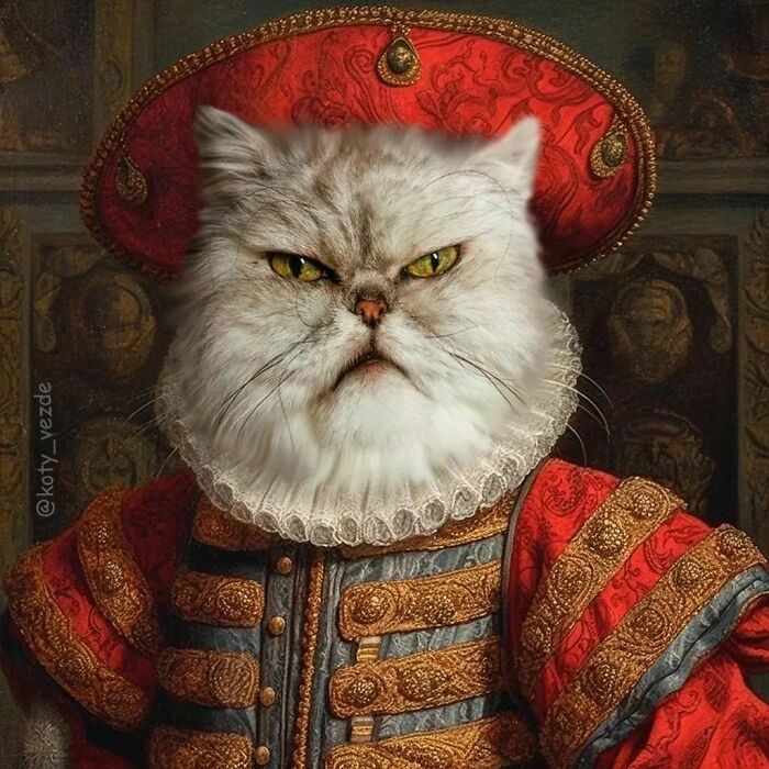 A classical painting of a cat by Galina Bugaevskaya
