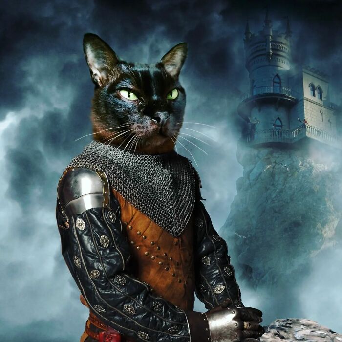 A classical painting of a cat by Galina Bugaevskaya