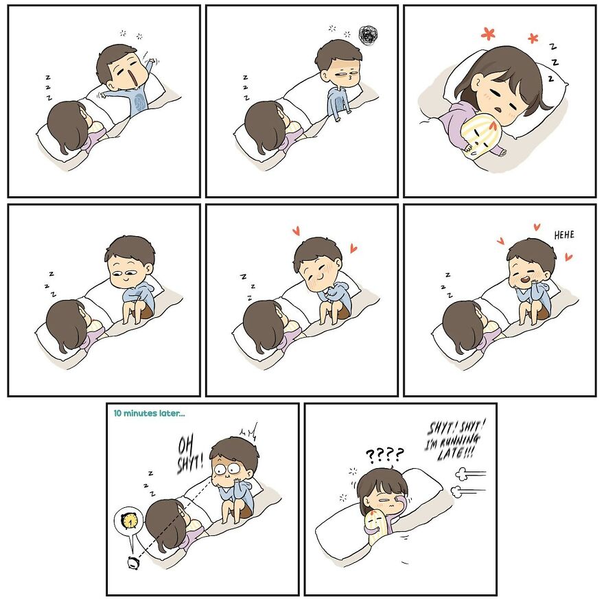 Artist Makes Comics About His Childhood Friend Who Became His Girlfriend, And Over 600,000 Followers Love Them