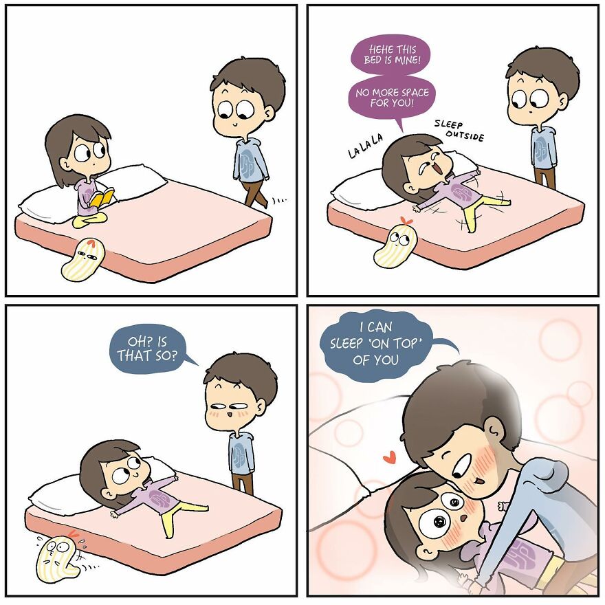 Artist Makes Comics About His Childhood Friend Who Became His Girlfriend, And Over 600,000 Followers Love Them