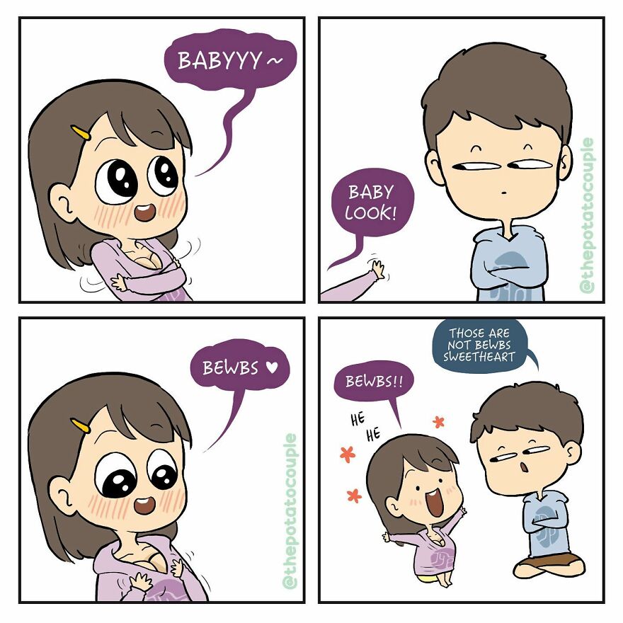 Artist Makes Comics About His Childhood Friend Who Became His Girlfriend, And Over 600,000 Followers Love Them