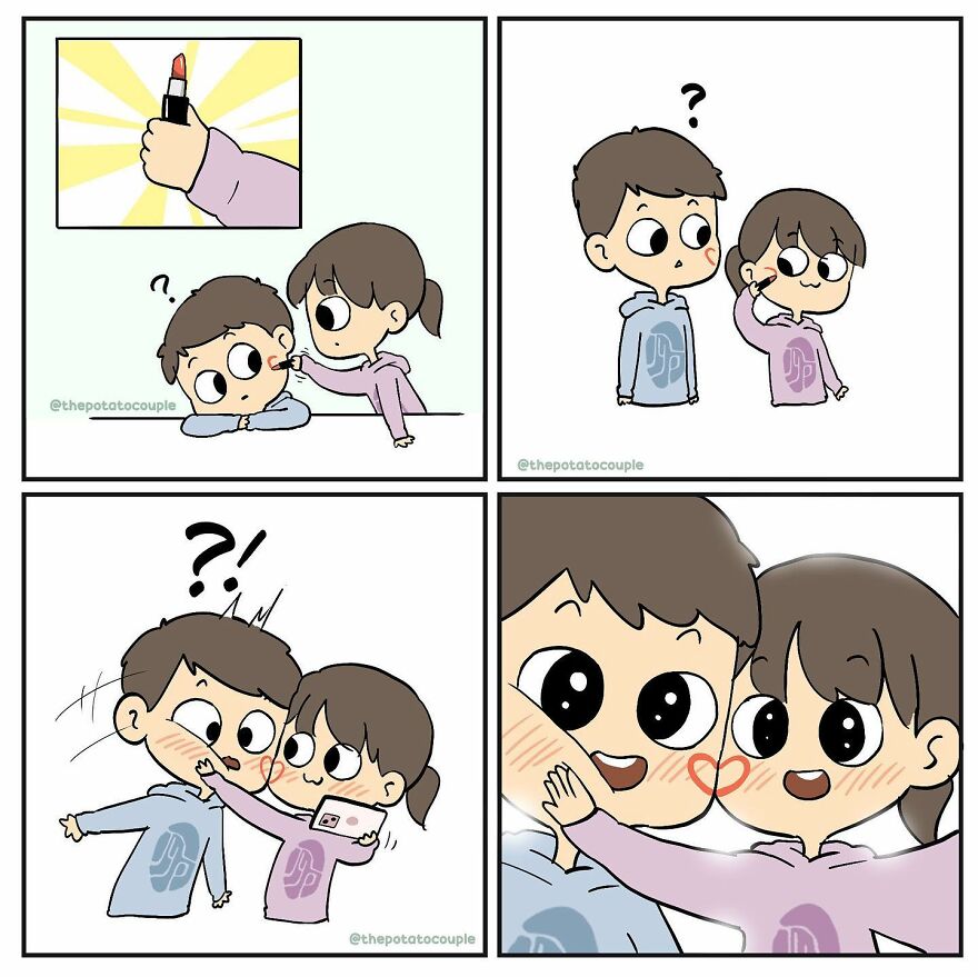 Artist Makes Comics About His Childhood Friend Who Became His Girlfriend, And Over 600,000 Followers Love Them