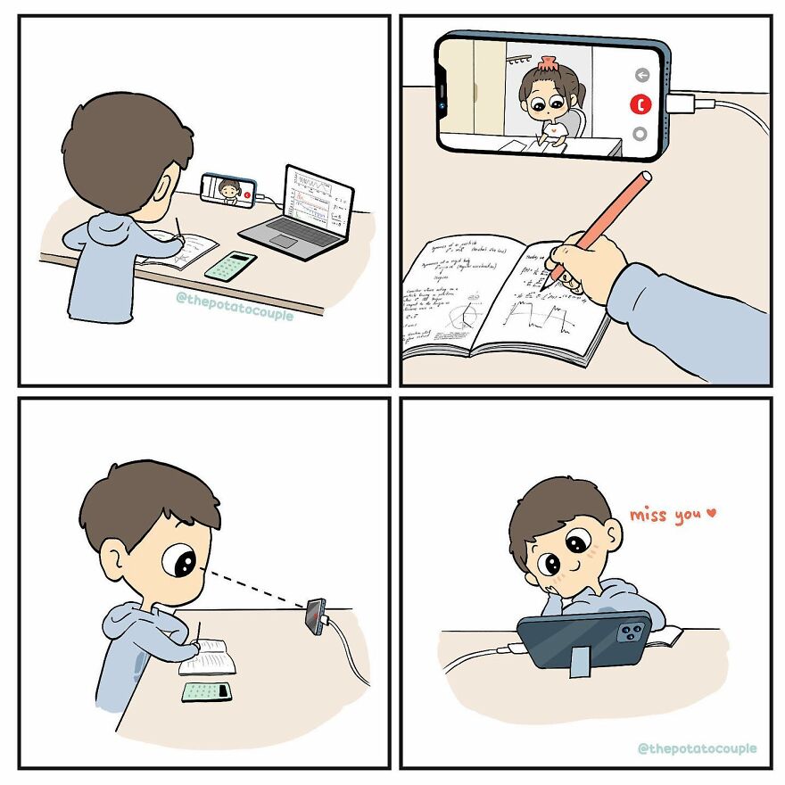 Artist Makes Comics About His Childhood Friend Who Became His Girlfriend, And Over 600,000 Followers Love Them