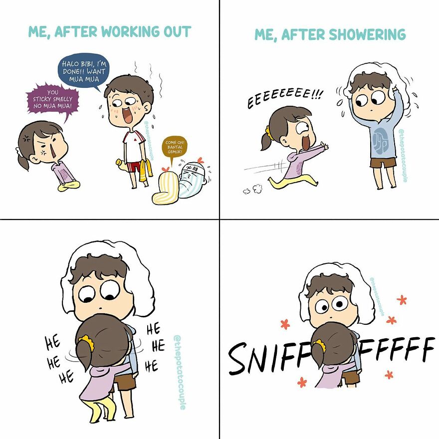 Artist Makes Comics About His Childhood Friend Who Became His Girlfriend, And Over 600,000 Followers Love Them