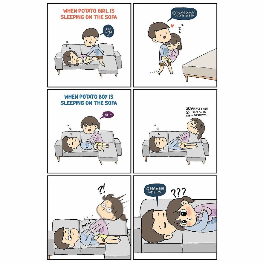 Artist Makes Comics About His Childhood Friend Who Became His Girlfriend, And Over 600,000 Followers Love Them