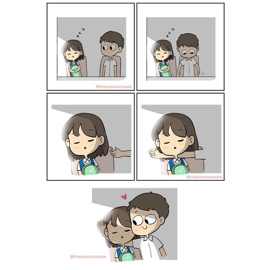 Artist Makes Comics About His Childhood Friend Who Became His Girlfriend, And Over 600,000 Followers Love Them