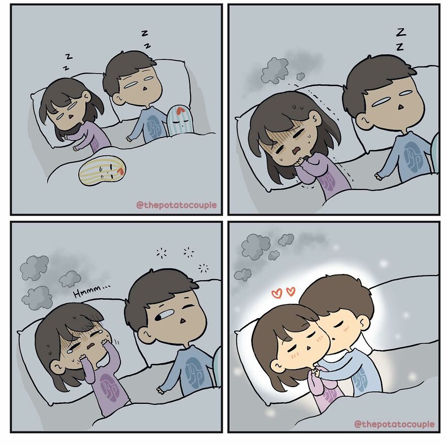 Artist Makes Comics About His Childhood Friend Who Became His Girlfriend, And Over 600,000 Followers Love Them