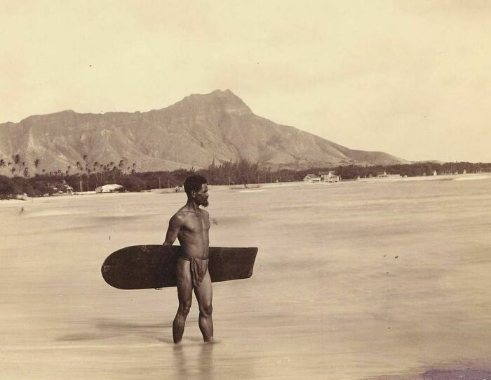 The Earliest Known Photograph Of A Surfer. Hawaii, 1898