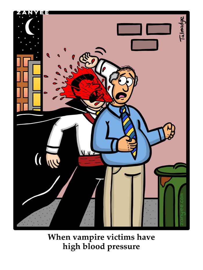 Vampire feeding on the man