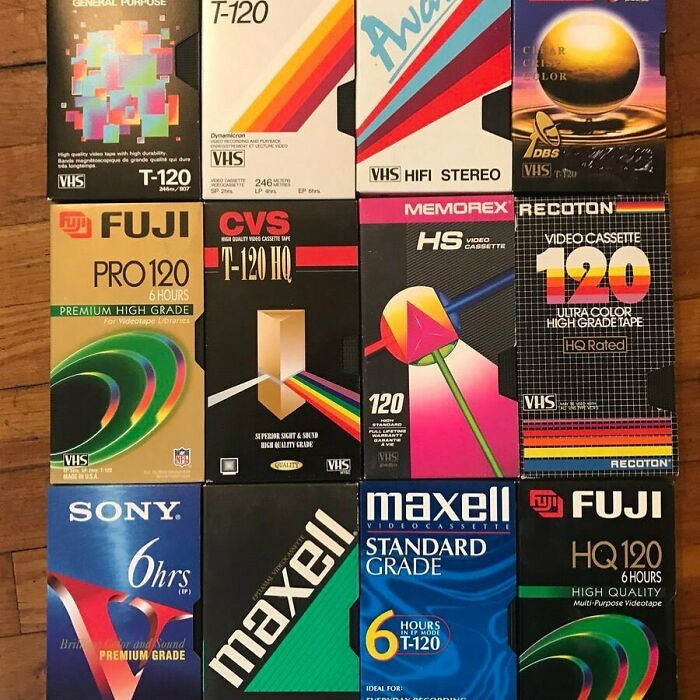 Ese diseño en las fundas de las cintas VHS para grabar