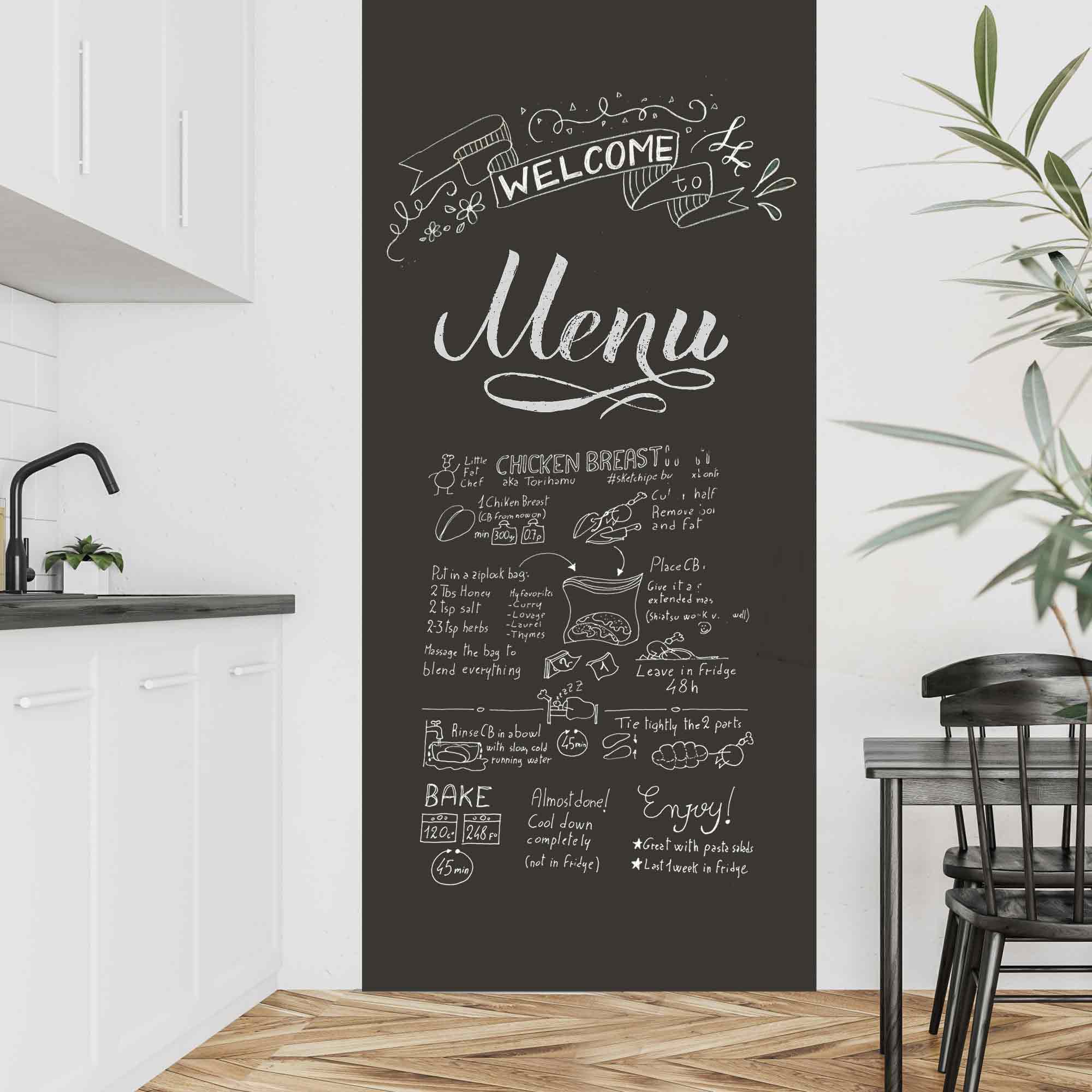 Chalkboard kitchen wall