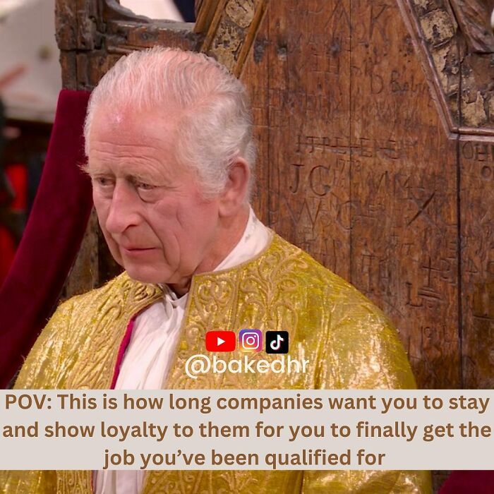 Elderly man in ornate robes, expressing skepticism, with humorous HR meme text overlay.