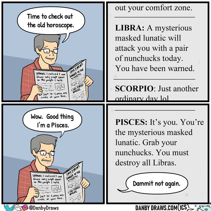 Funny comic about horoscope