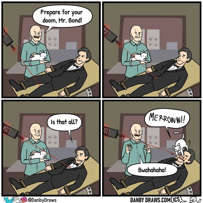 Funny comic about Mr.Bond getting tortured by a cat
