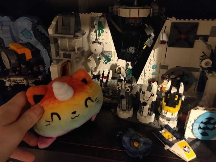 Rainbow Unicorn-Cat, LEGO Portal 2 Diorama, And Some LEGO Models Of A Fox, Protogen, And Dutch Angel Dragon On The Side