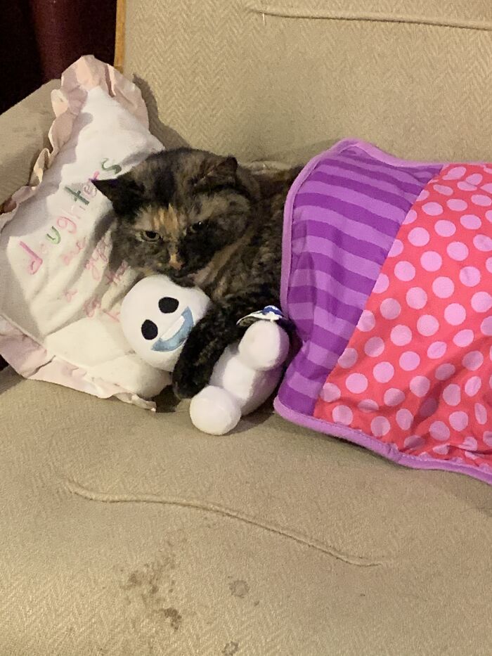 Treetop With Her Snowman