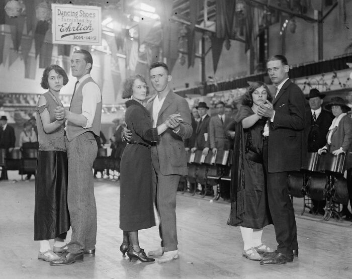 Three couples of marathon dancers, 1923