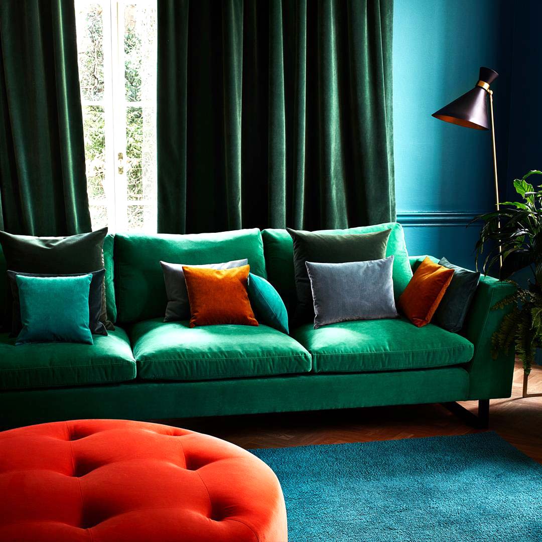 Mint green and orange interior Mint green and orange interior