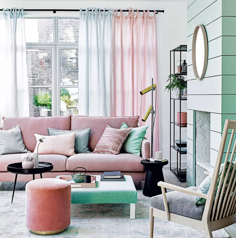 Mint green and pastel pink interior Mint green and pastel pink interior