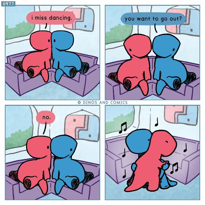 A heartwarming comic about dinosaurs finding hope in each other