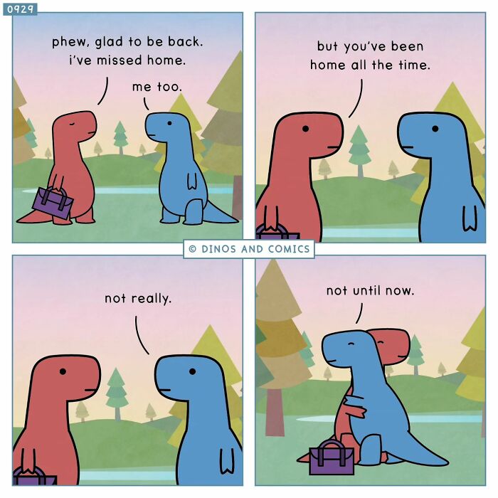A heartwarming comic about dinosaurs finding hope in each other
