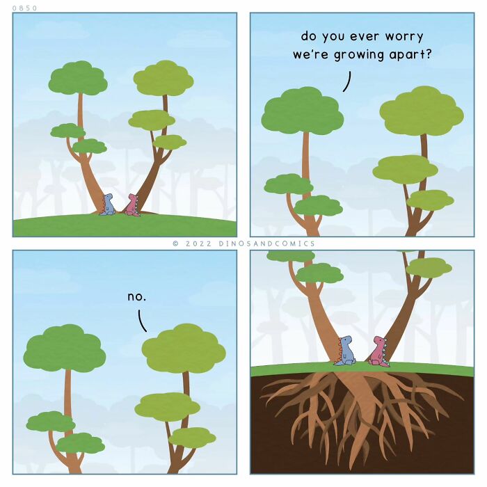 A heartwarming comic about dinosaurs finding hope in each other