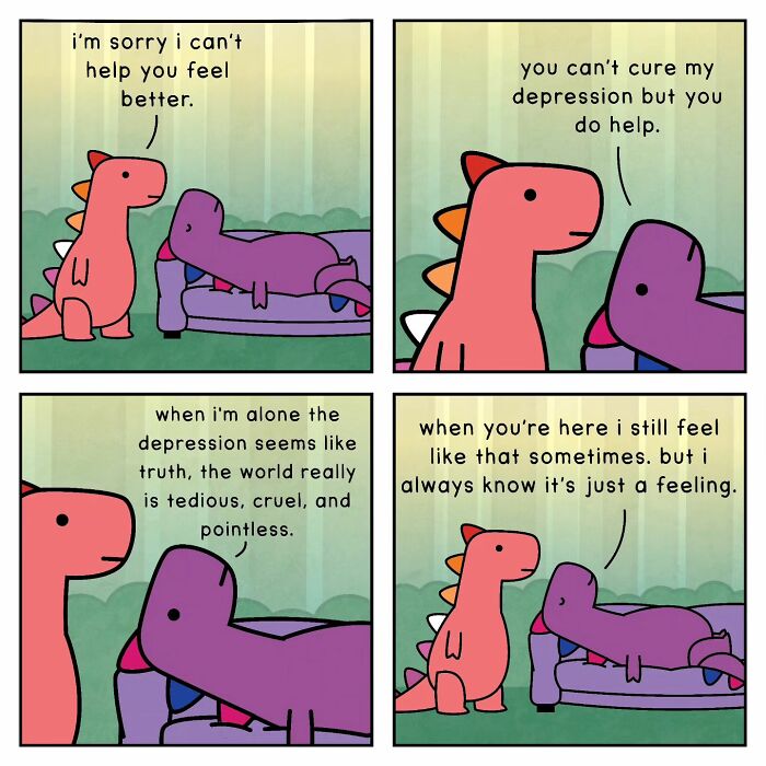 A heartwarming comic about dinosaurs finding hope in each other