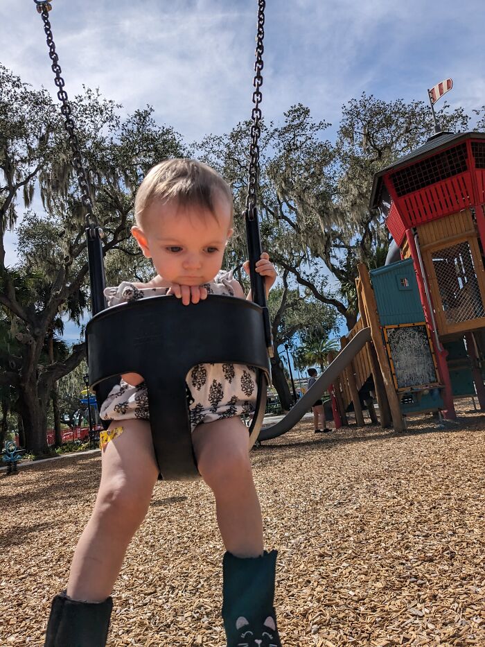 Took This Pic Of My Daughter Yesterday At The Park. Couldn't Even See What I Was Taking Due To The Glare From The Sun. I Think It Just Came Out So Thoughtful And Perfect