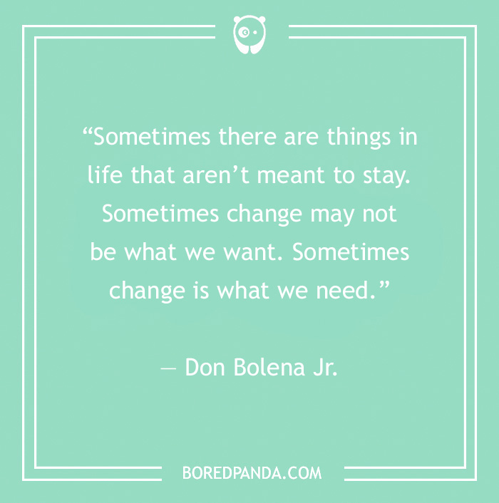 Quote about change by Don Bolena Jr. on a mint green background, related to toxic relationships. - 10