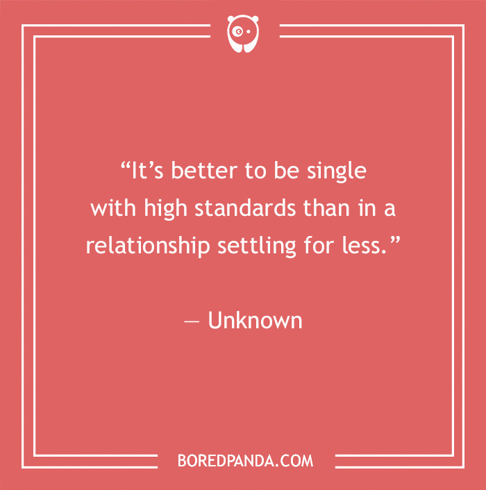 Quote about maintaining high standards in relationships on a red background. - 22
