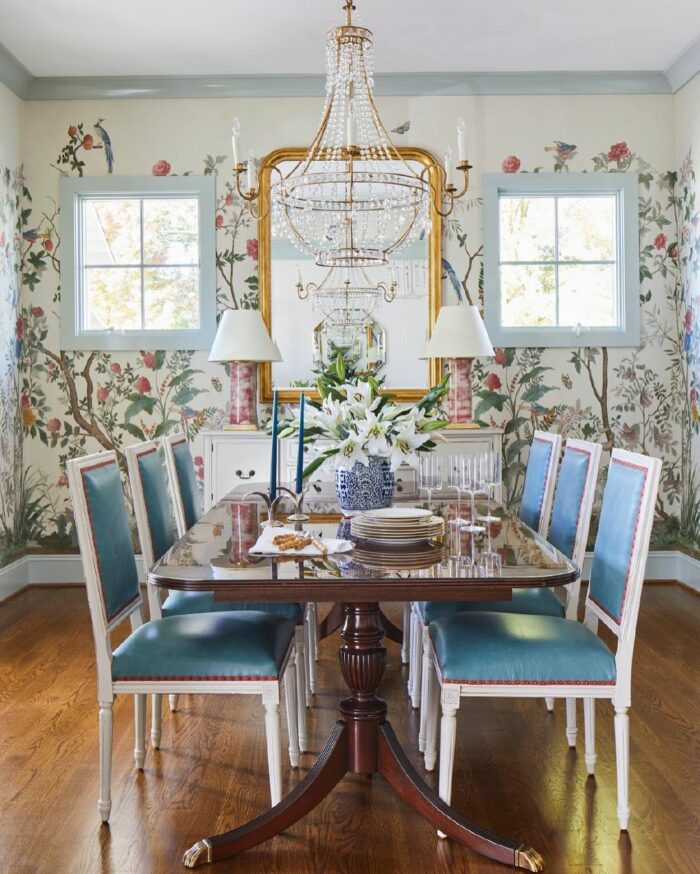 Kitchen with old wooden table chairs and chandelier Kitchen with old wooden table chairs and chandelier