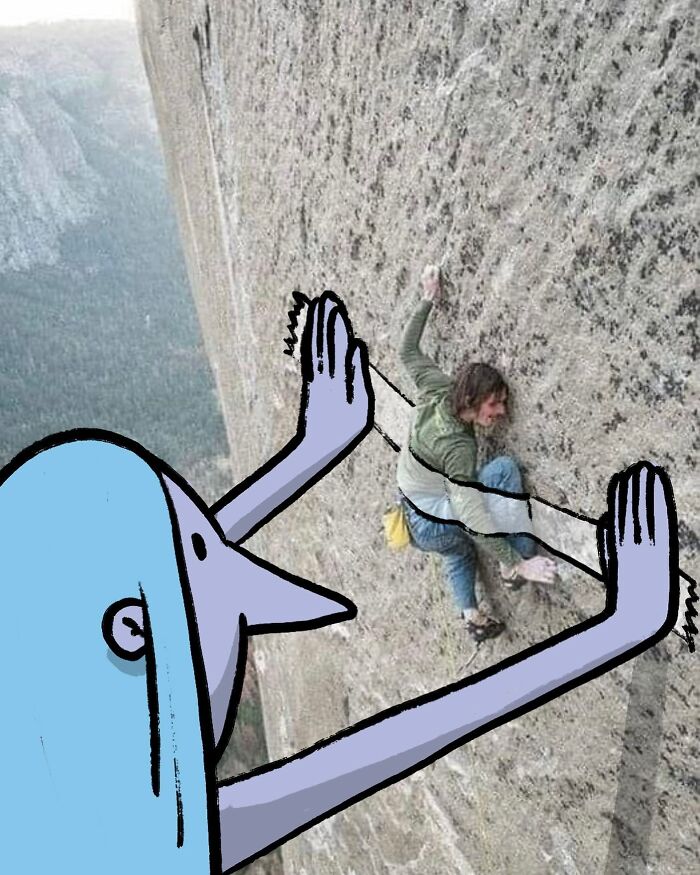 This Artist Continues To Combine His Cartoons With Someone's Snapshot (New Pics)