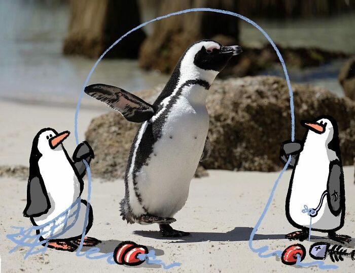 This Artist Continues To Combine His Cartoons With Someone's Snapshot (New Pics)