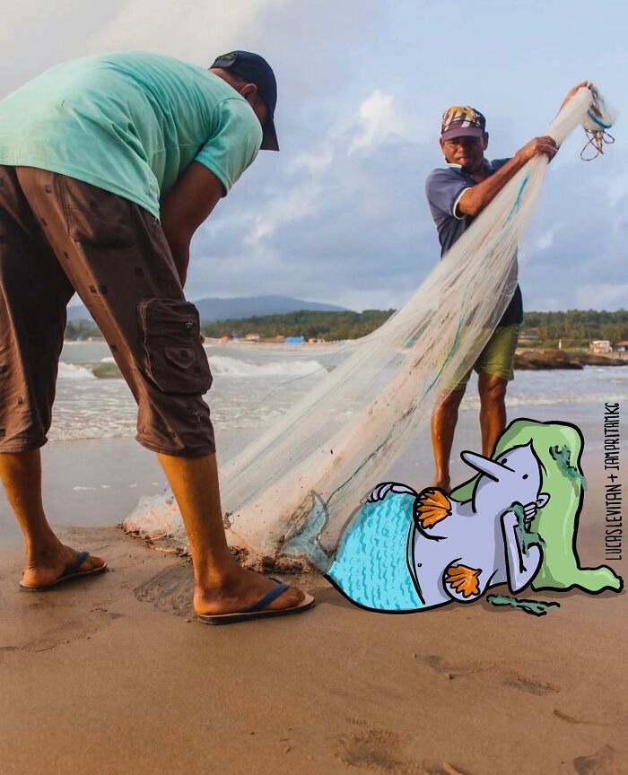 This Artist Continues To Combine His Cartoons With Someone's Snapshot (New Pics)