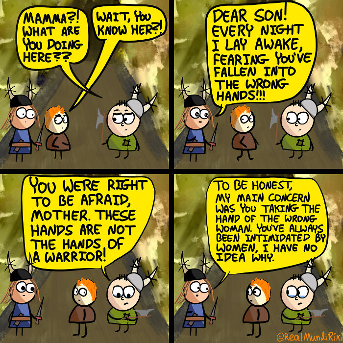 My 31 Comics About An Over-Possessive Mom Who Joins Her Son On A Viking Raid