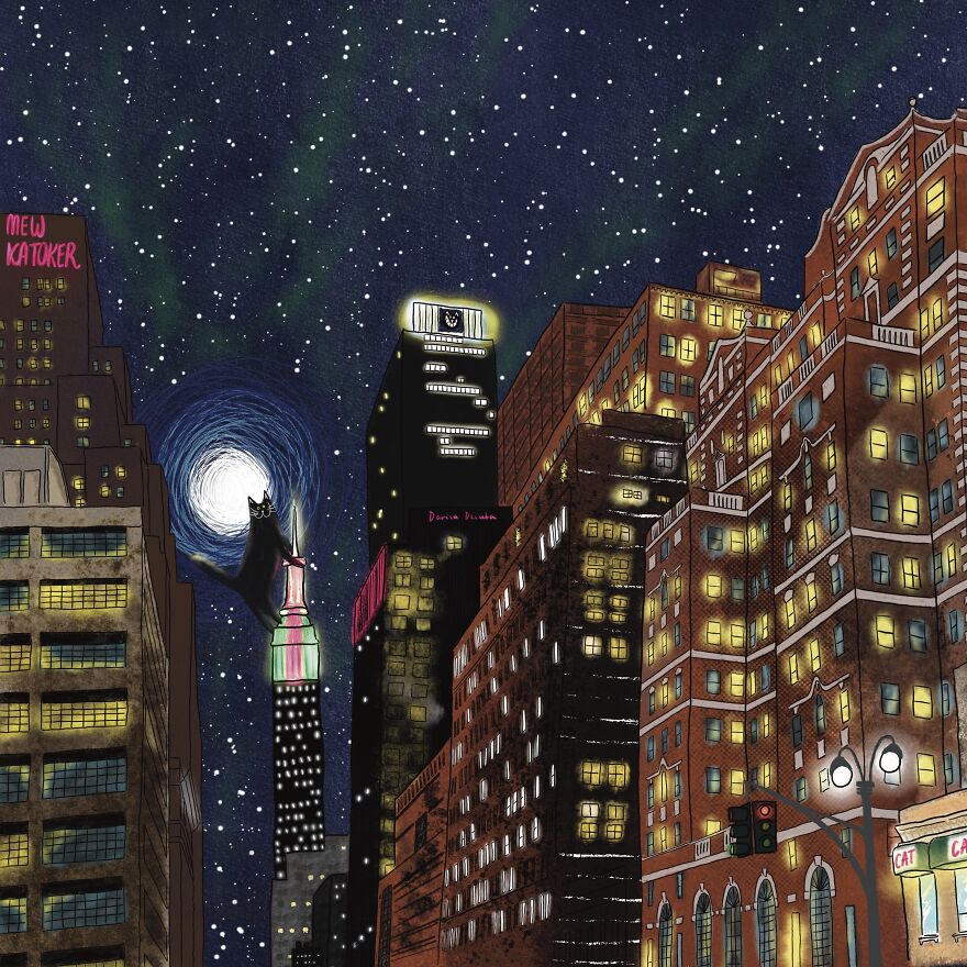 A Cat In New York On The Empire State Building