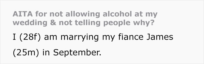Bride Wants To Keep The Reasoning Behind Alcohol-Free Wedding Secret, Friends Put Her Under Fire Bride Wants To Keep The Reasoning Behind Alcohol-Free Wedding Secret, Friends Put Her Under Fire