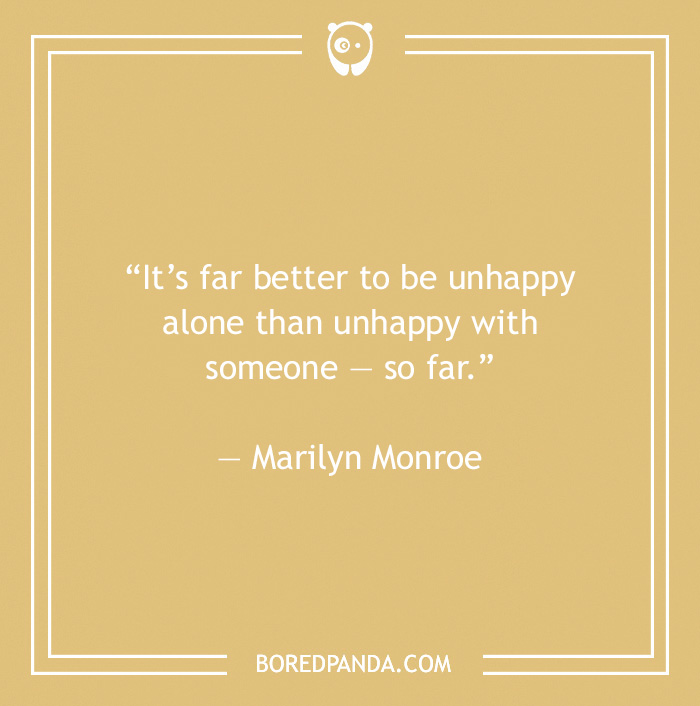 Quote about solitude by Marilyn Monroe on a beige background.