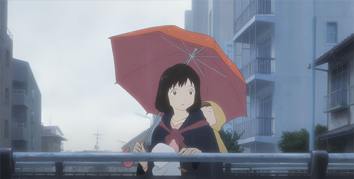 Anime scene with a girl under an umbrella, reflecting themes of love and loss.