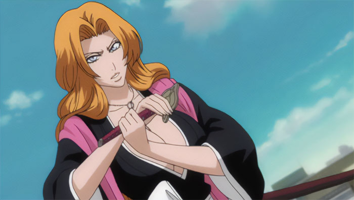 Anime character with orange hair holding a sword, depicting themes of sadness and loss.