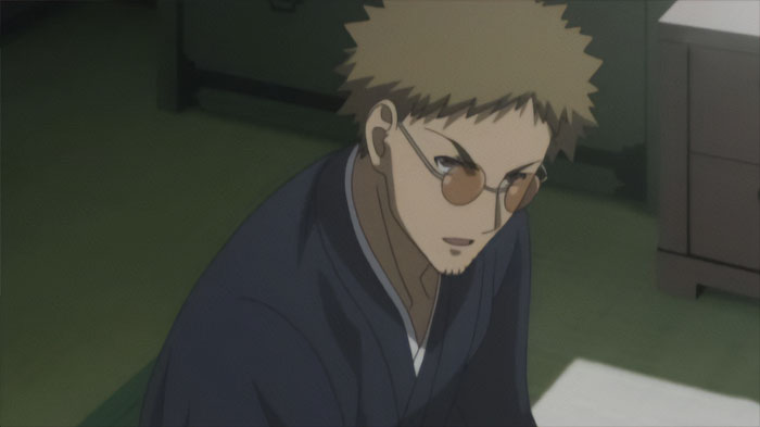 Anime character with glasses looking contemplative, capturing themes of love, life, and loss.